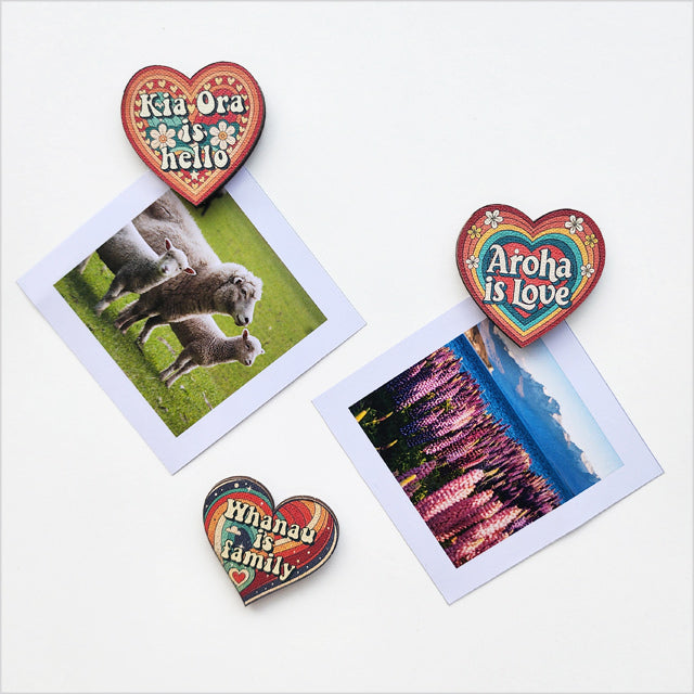 Magnet Pop-Out - Heart Aroha + Whanau Set
