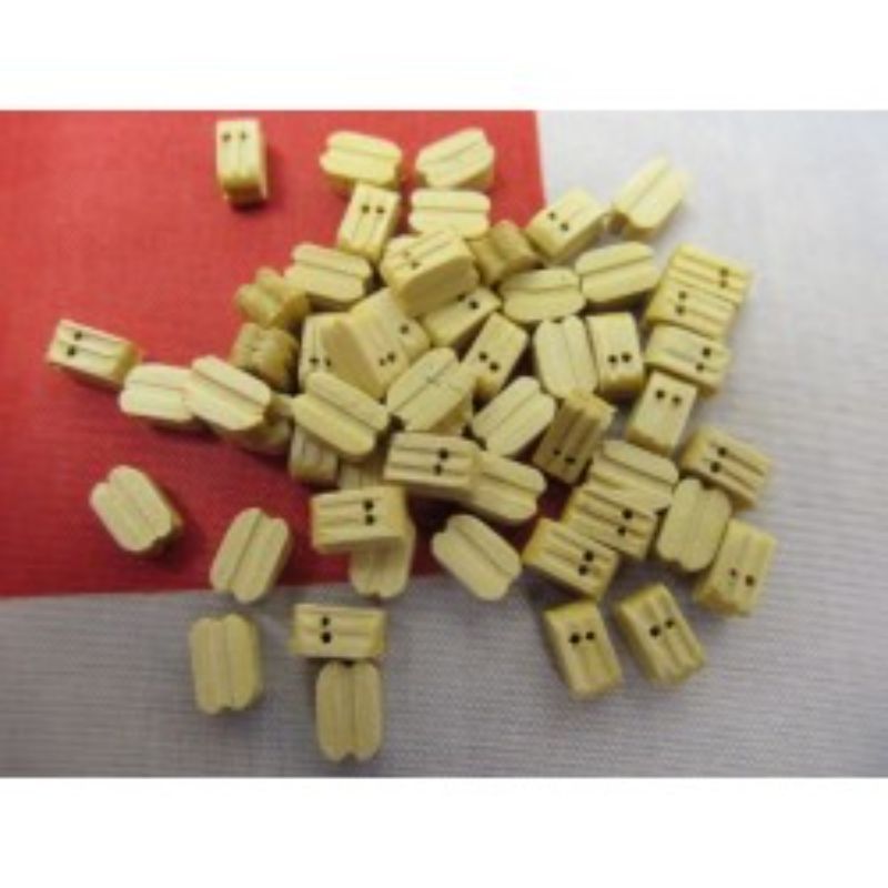 Pack of 50 wooden block fittings, 7mm double design for model ship building, crafted from high-quality natural wood.