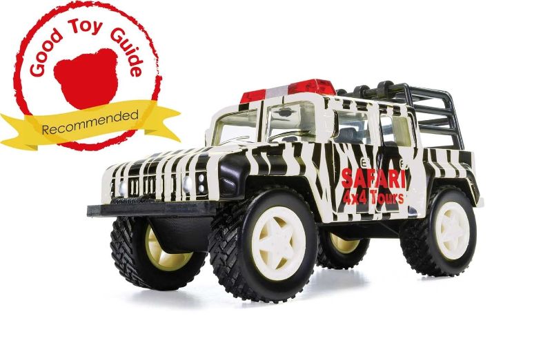 Diecast Car - Off Road Safari in black and white camouflage, perfect for adventurous play and collecting.