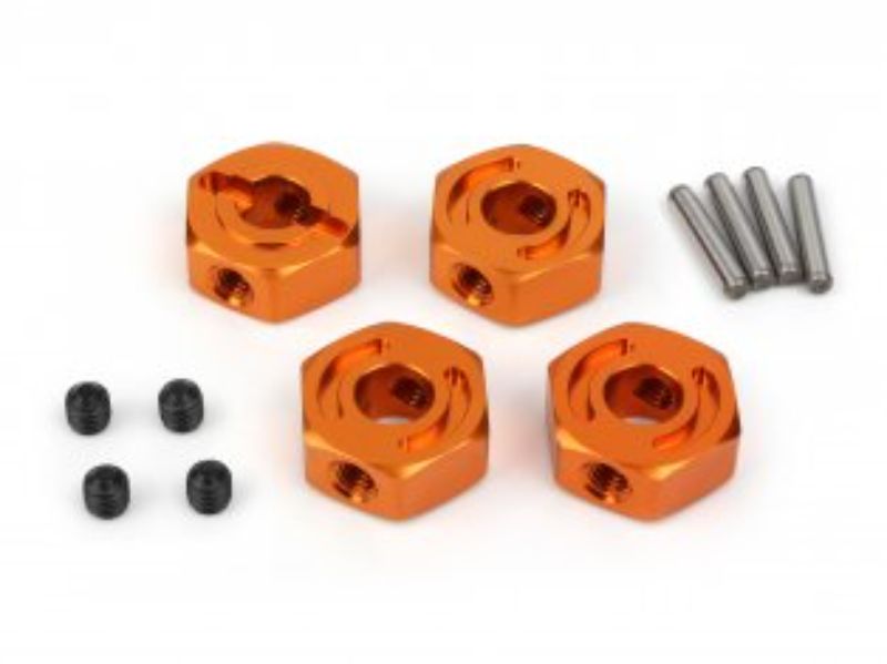 Durable JS Aluminum Wheel Hex 12mm (4-pack) for enhanced RC car performance and stability.