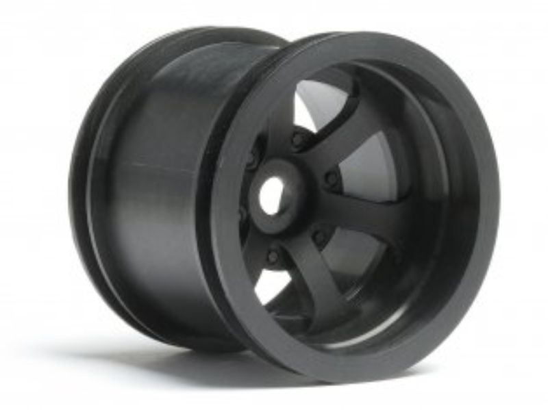 1/10 scale electric RC car in sleek scorch black, featuring 2.2" wheels for excellent traction and performance.