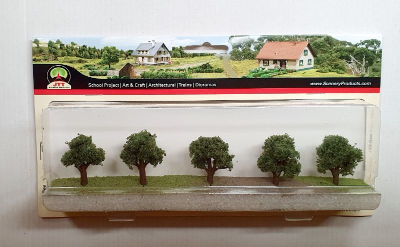 Five 1-2 inch Sun Kissed Deciduous trees with vibrant autumn foliage for realistic model landscapes.