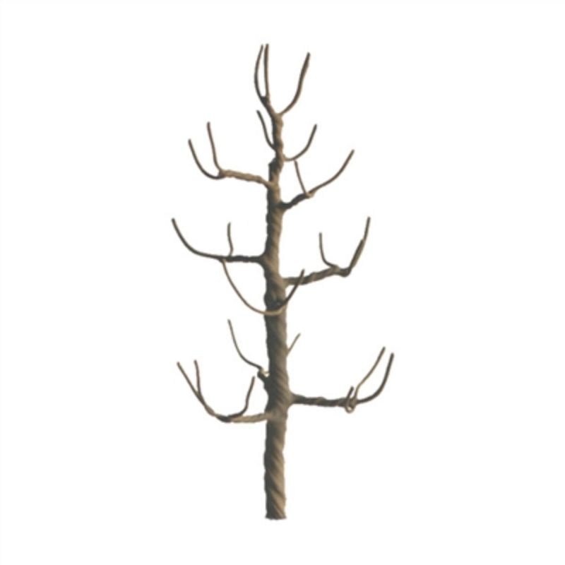 Four 64mm armature sycamore trees for model scenery and dioramas.