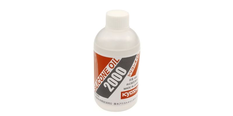 40cc bottle of Kyosho silicone oil #20000, ideal for improving performance in RC models.