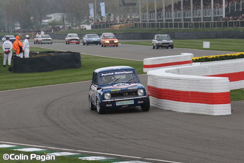 Scalextric Goodwood Mini 1275GT #60 slot car, 1/32 scale replica of the classic BTCC racer in vibrant colors.