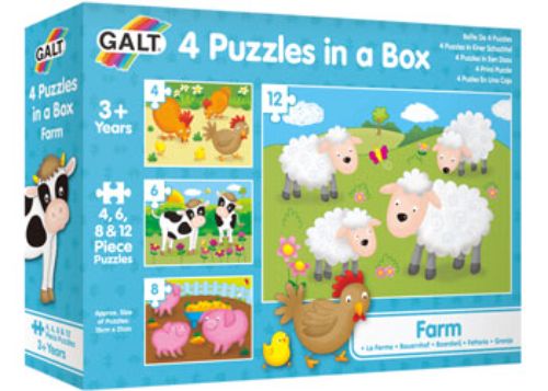 Galt - 4 Puzzles in a Box - Farm