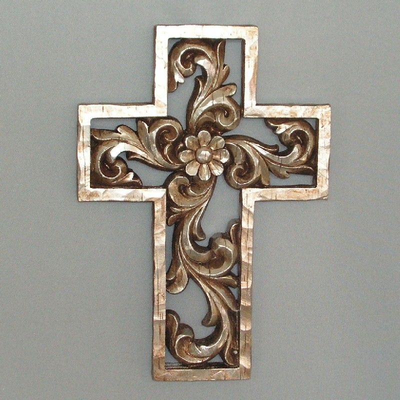 Ornament - Floral Cross 2 (21 x 30cm)