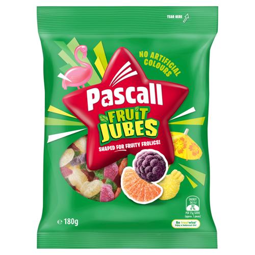 Pascall Fruit Jubes 180g (Pack of 18)