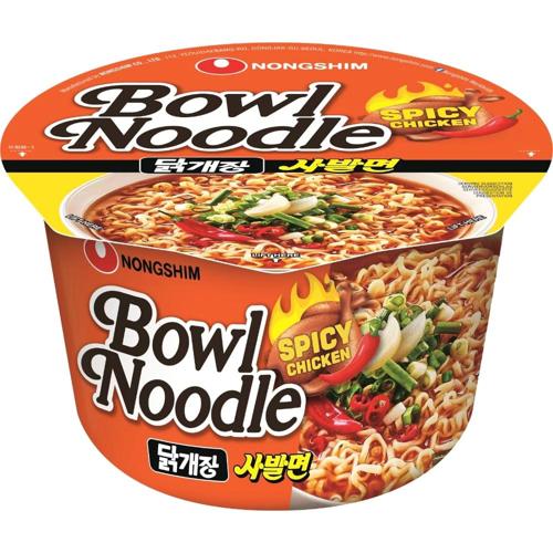 Nongshim Bowl Noodles Chicken 100g (Pack of 12)