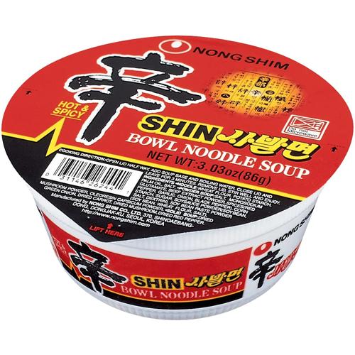 Nongshim Bowl Noodle Gourmet Red 86g (Pack of 12)
