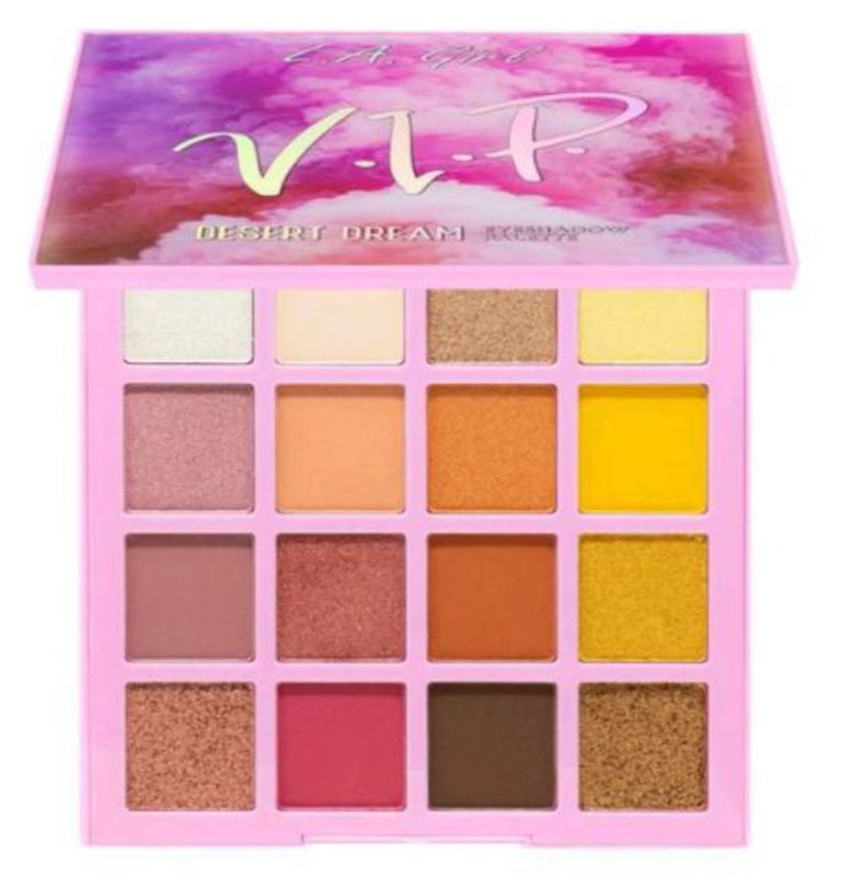 L.A. Girl Desert Dream Palette - V.I.P. features 16 vibrant warm-toned eyeshadows in matte, shimmer, and foil finishes.