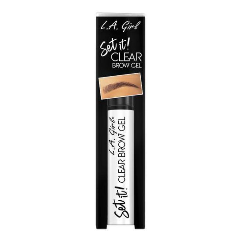 LA Girl Set It! Clear Brow Gel with precision wand for lightweight, nonsticky hold, perfect for all brow types.