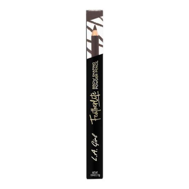 LA Girl Featherlite Powder Brow Pencil in Medium Brown for natural, defined brows with a 12-hour wear and built-in spoolie.