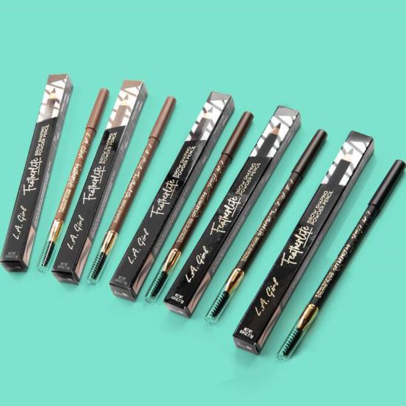 LA Girl Featherlite Powder Brow Pencil in Medium Brown, featuring a buildable formula for natural, defined brows with lasting wear.