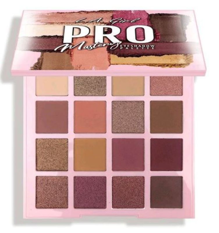 LA Girl PRO.Eyeshadow Palette - Mastery featuring 16 vivid, blendable shades for versatile eye looks, includes mirror.