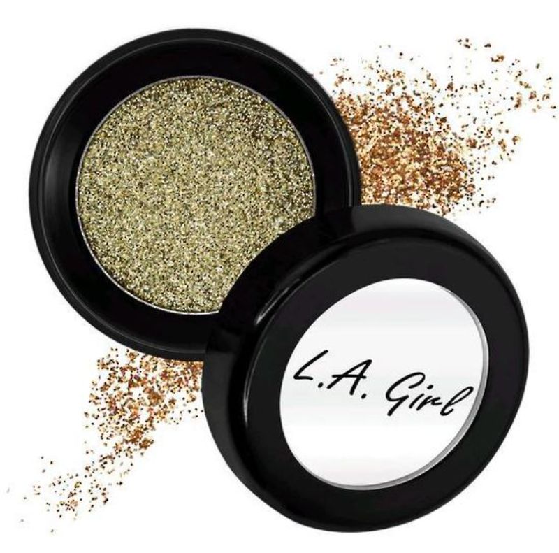 LA Girl Glitterholic Glitter Topper in Goal Digger, a multi-dimensional glitter for customizable eye looks and stunning shimmer.