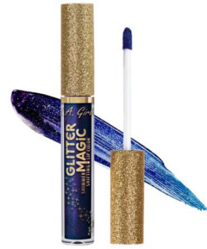 LA Girl Glitter Magic Lip Color in Starry Night, featuring a stunning glittery finish for vibrant, captivating lips.