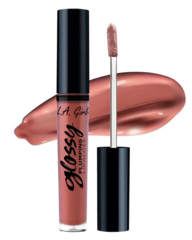 LA Girl Glossy Plumping Lipgloss in Plush for hydrated, high-shine lips with a non-sticky, plumping formula.