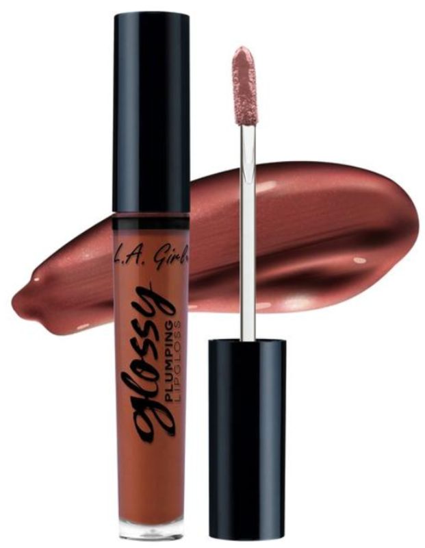 LA Girl Glossy Plumping Lipgloss in Sumptuous, a high-shine formula for fuller, moisturized lips with Vitamin E and Aloe Vera.
