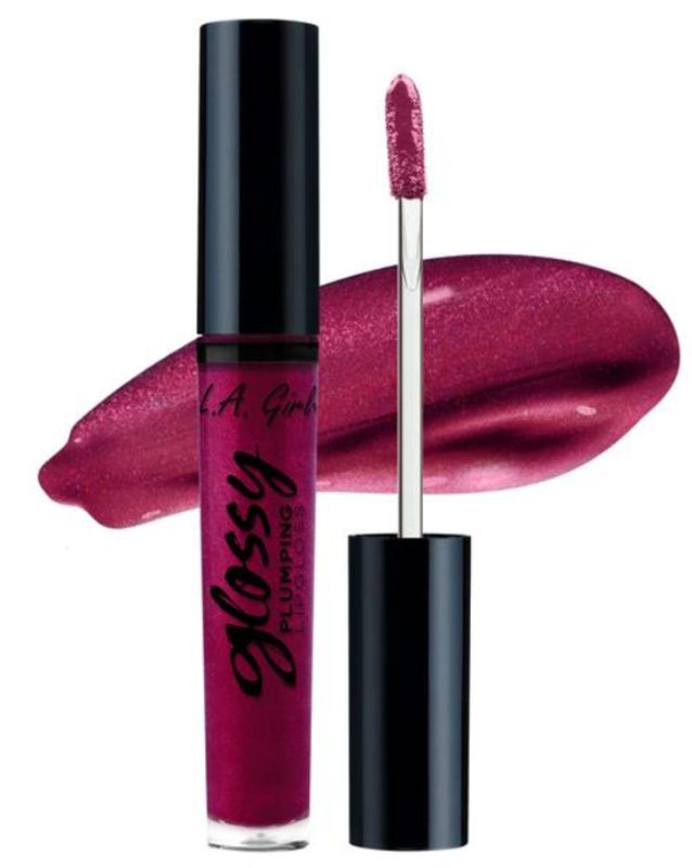 LA Girl Glossy Plumping Lipgloss in 'Grand' - high-shine, hydrating formula for fuller, luscious lips.