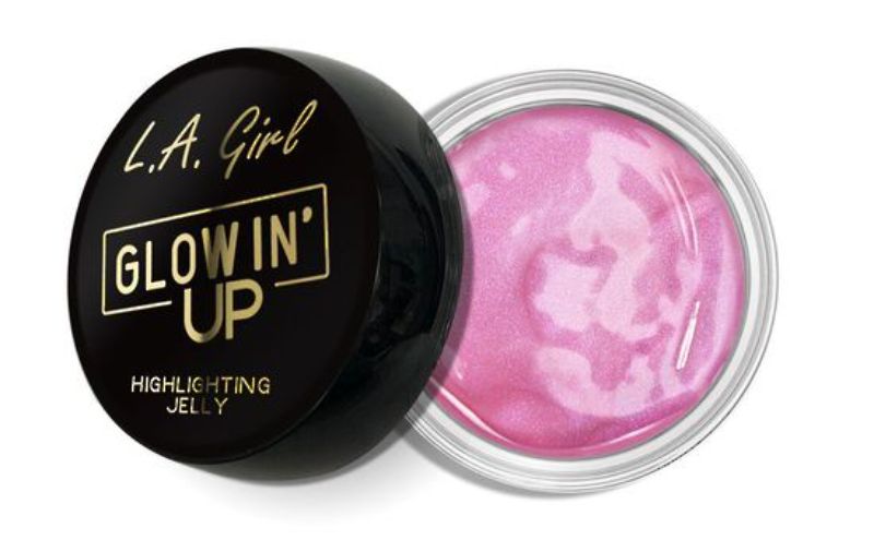 LA Girl Glowin' Up Jelly in Pixie Glow, a water-based highlighter delivering a dewy, long-lasting glow for radiant skin.