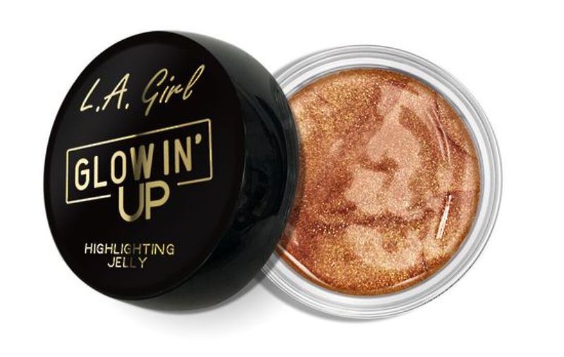 LA Girl Glowin' Up Jelly - Gimme Glow, a water-based highlighter for a dewy finish, available in eight vibrant shades.