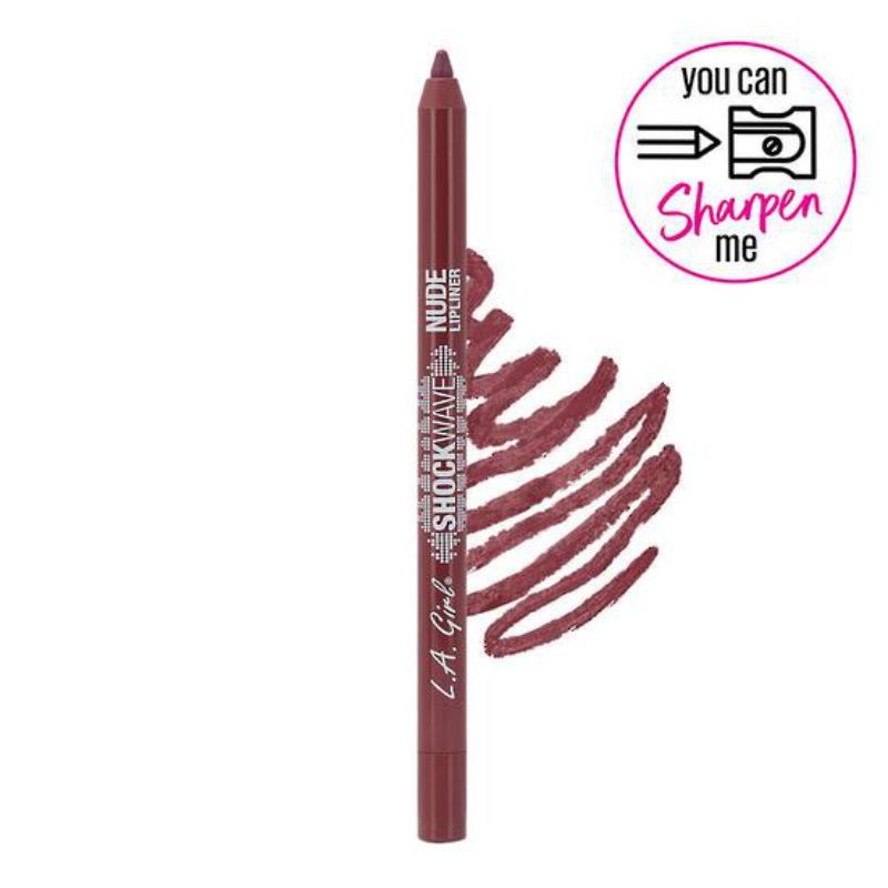 LA Girl Shockwave Nude Lipliner Pencil in Rosewood offers creamy, long-lasting color for defined, bold lips.