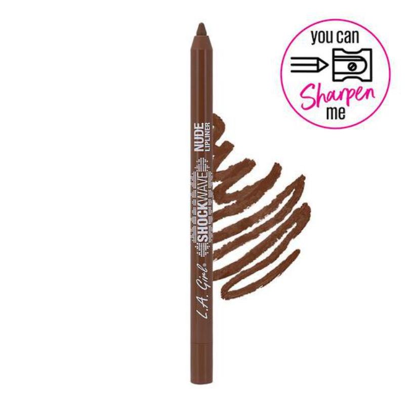 LA Girl Shockwave Nude Lipliner Pencil in Chai Latte, a creamy, long-lasting lip liner ideal for defining lips.