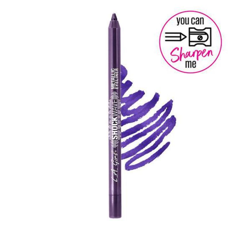 Vibrant LA Girl Shockwave Metallic Eyeliner in Sequins with a creamy, long-lasting, smudge-proof formula for bold eye looks.