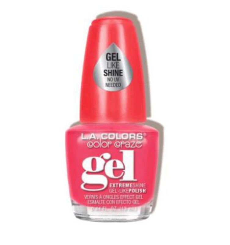 LA Colors Gel Shine Polish in Stunner, offering salon-quality shine and vibrant color with easy removal and no UV lamp needed.