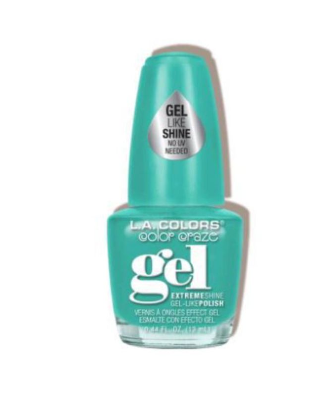 Vibrant LA Colors Gel Shine Polish in Rockin' It, offering salon-quality shine and long-lasting wear without a UV lamp.