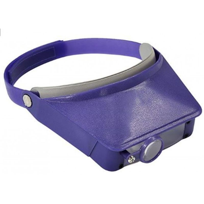 Delux Magna Visor Purple, a headband magnifier with adjustable strap and four magnification levels for detailed crafting.