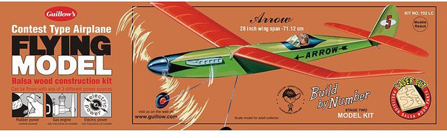 Balsa Glider Kit - B.B.N Arrow, 28-inch wingspan model for STEM learning and fun flight experiences.