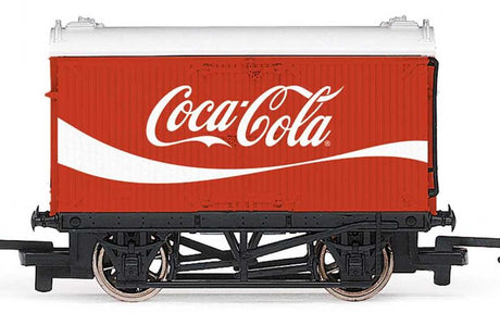 Hornby Coca-Cola Refrigerator Van, a detailed collectible model with iconic branding for train enthusiasts and collectors.