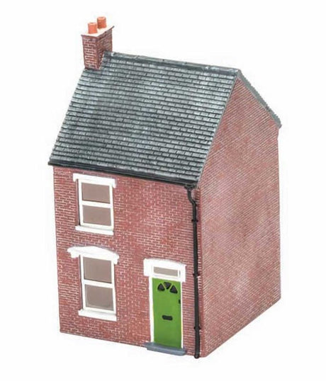 Hornby Right Hand Mid Terraced House model, intricately detailed, crafted from poly resin for model railway layouts.