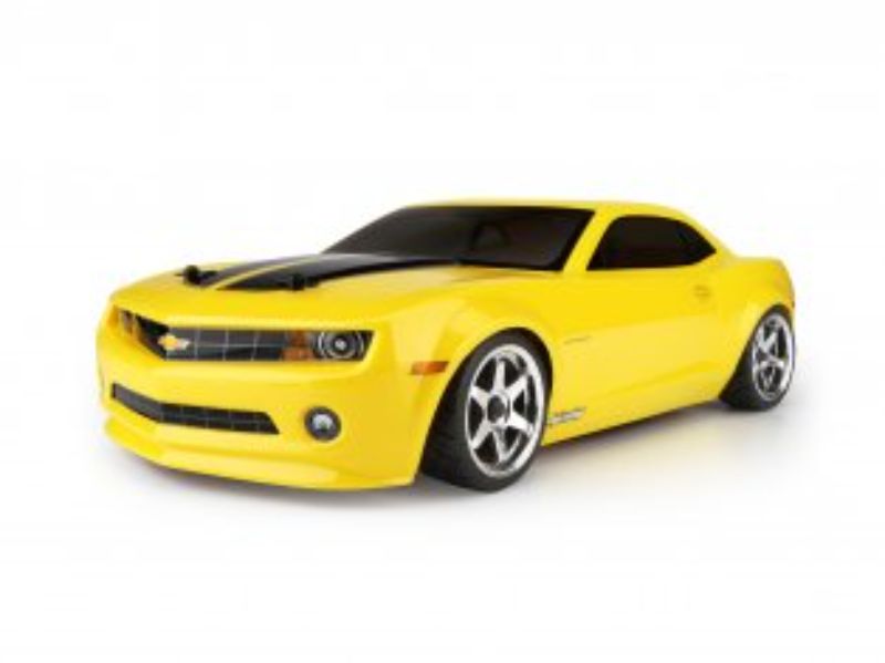 Clear body for 1/10 scale RC cars, 200mm Camaro Gen5, customizable with decals and painting options.