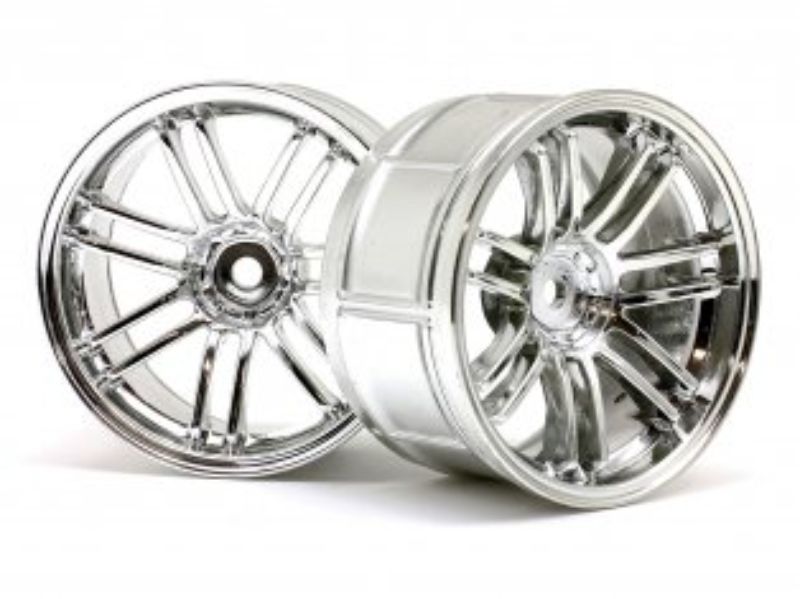 Upgrade your RC car with RAYS Chrome 3mm Offset wheels for enhanced style and performance, ideal for touring and drift cars.