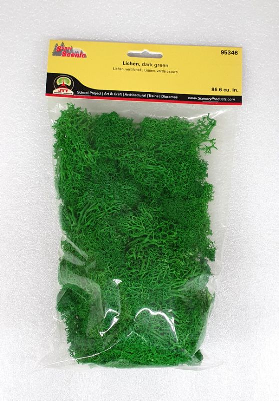 Dark green lichen model scenery, perfect for enhancing dioramas or model landscapes.