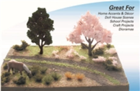 Detailed JTT 95715 Hillside Scene Kit with lush hills, scenic trees, and foliage for realistic model landscapes.