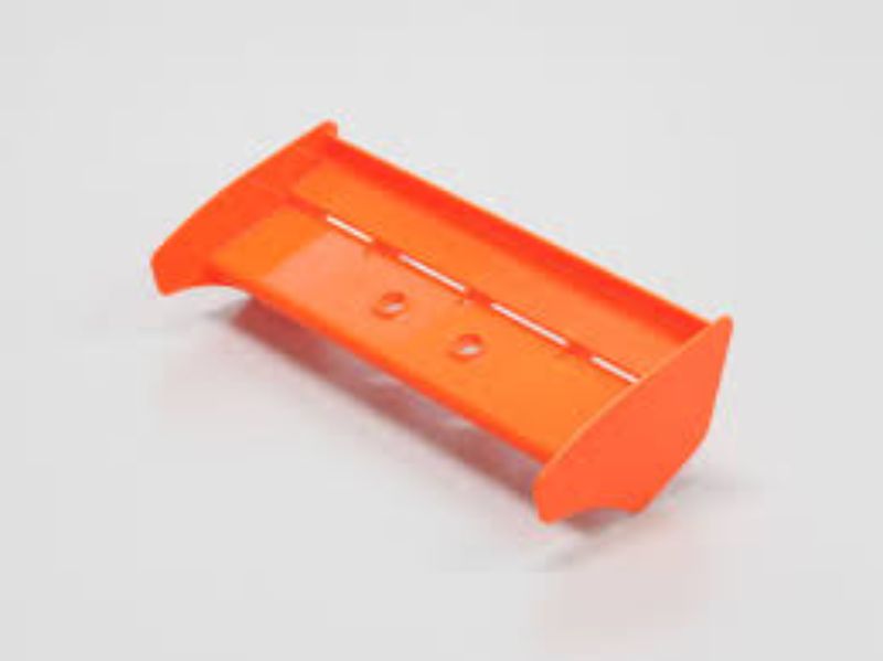 Kyosho MP9 Wing in Fluro Orange, enhancing stability and visibility for high-speed RC racing.
