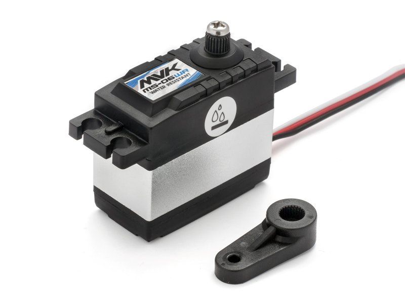 MS-06WR water-resistant servo for radio control cars, providing speed and torque for wet conditions and custom builds.