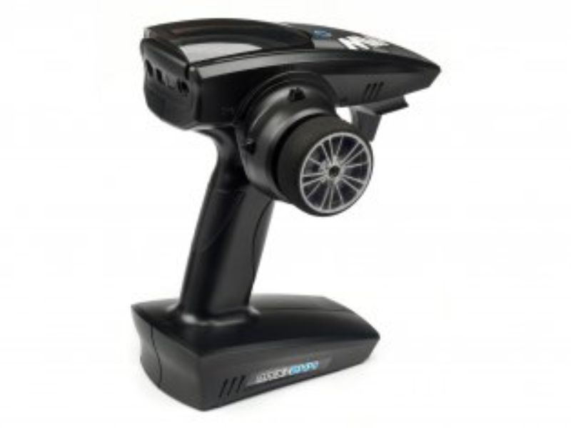 MTX-244 2.4GHz 3Ch Transmitter with ergonomic grip, steering wheel control, and failsafe for safe RC driving adventures.