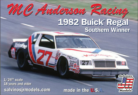 Detailed 1/24 scale model kit of the iconic 1982 Buick Regal #27, perfect for collectors and vintage car enthusiasts.