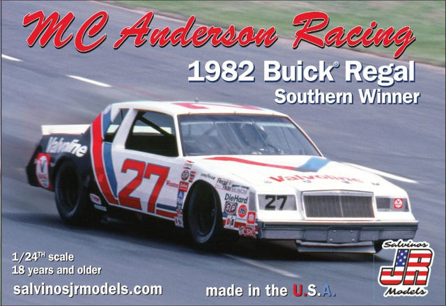 Detailed 1/24 scale model kit of the iconic 1982 Buick Regal #27, perfect for collectors and vintage car enthusiasts.