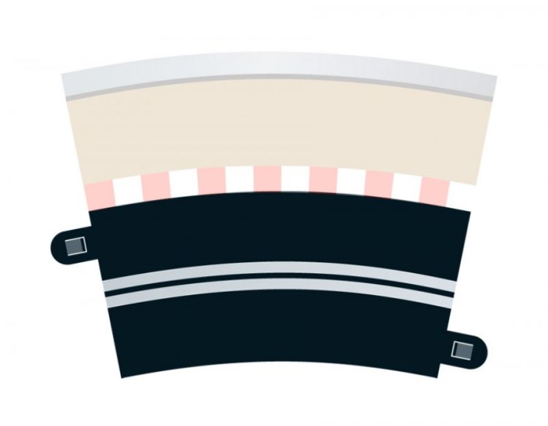 Digital R3 Curve Single Lane 4 for Scalextric, featuring four 22.5-degree curves to enhance racing setups.