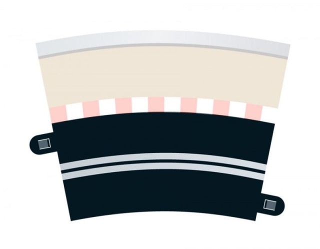 Digital R3 Curve Single Lane 4 for Scalextric, featuring four 22.5-degree curves to enhance racing setups.