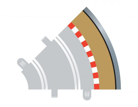 R1 Borders Outer 4: Four 45-degree outer borders for Scalextric, enhancing track designs for thrilling slot car racing.