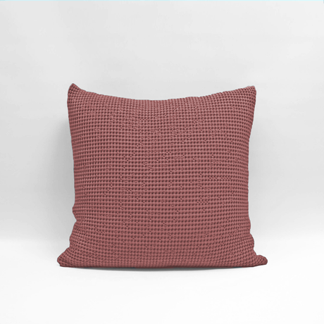 Rosewood Euro Pillowcase by Baksana, featuring a unique deep waffle texture and zip closure, made from soft OEKO-TEX® cotton.