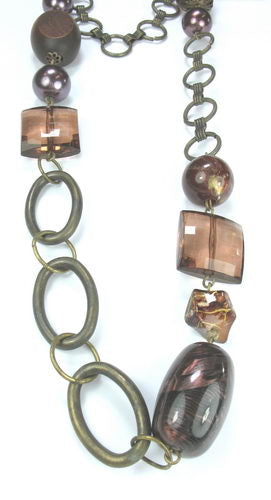 Necklace - Resin - Brown BROWN