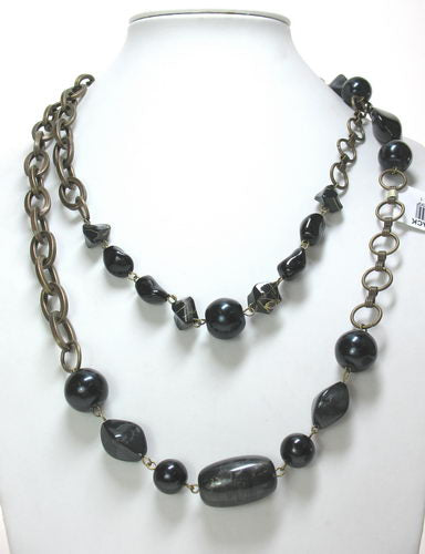 Necklace - Resin - Black